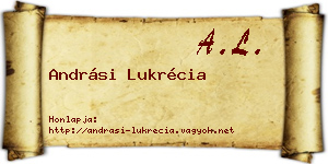 Andrási Lukrécia névjegykártya